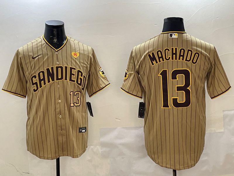 Men San Diego Padres #13 Machado Brown Stripe Game 2025 Nike MLB Jersey style 7